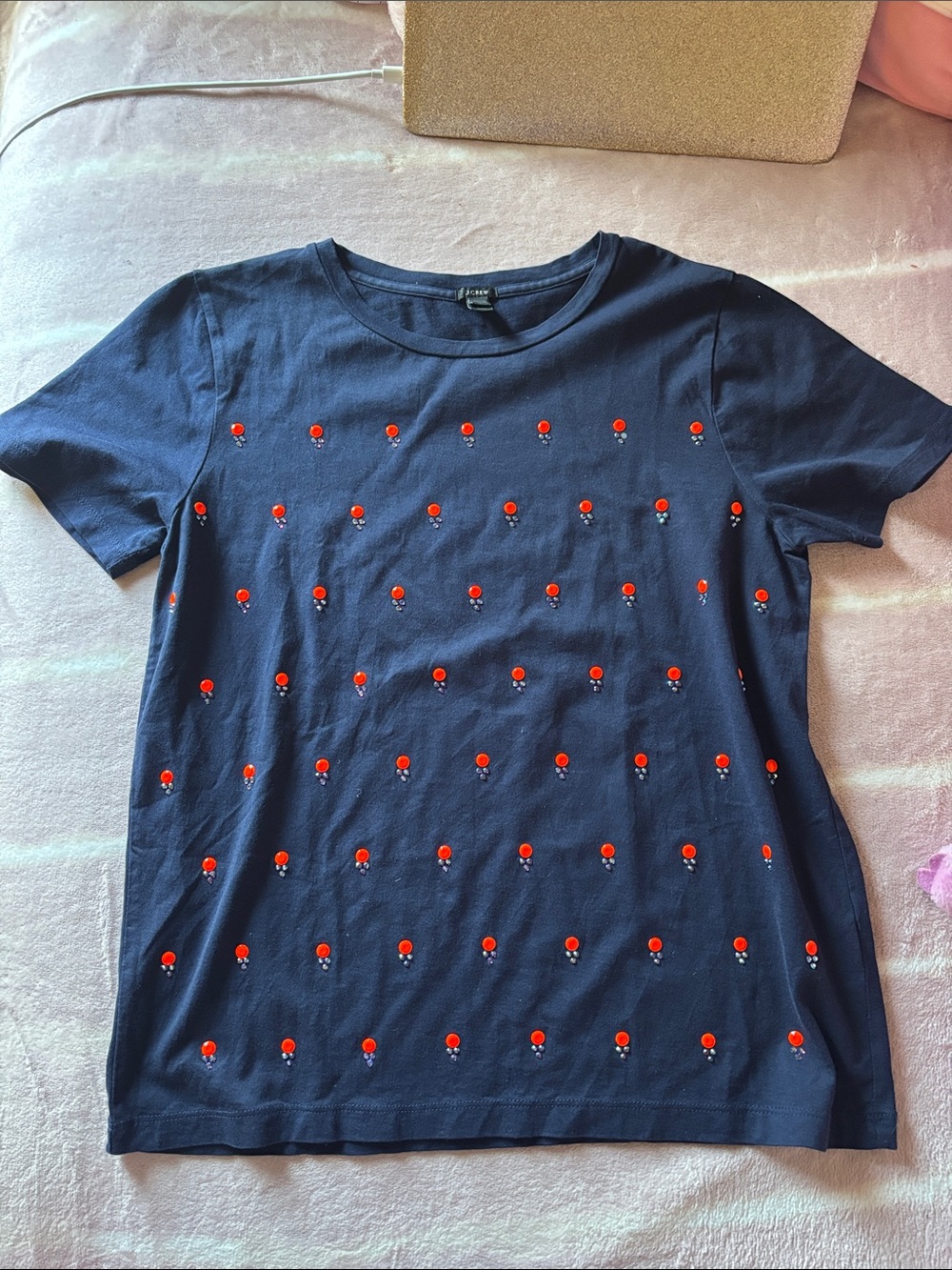 J. Crew Navy Short-Sleeve Tee Size Small - Picture 2 of 4